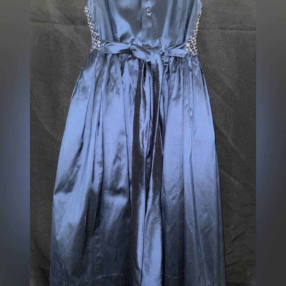 Girls Navy Blue Evening Gown Size 8 - Picture 3 of 6